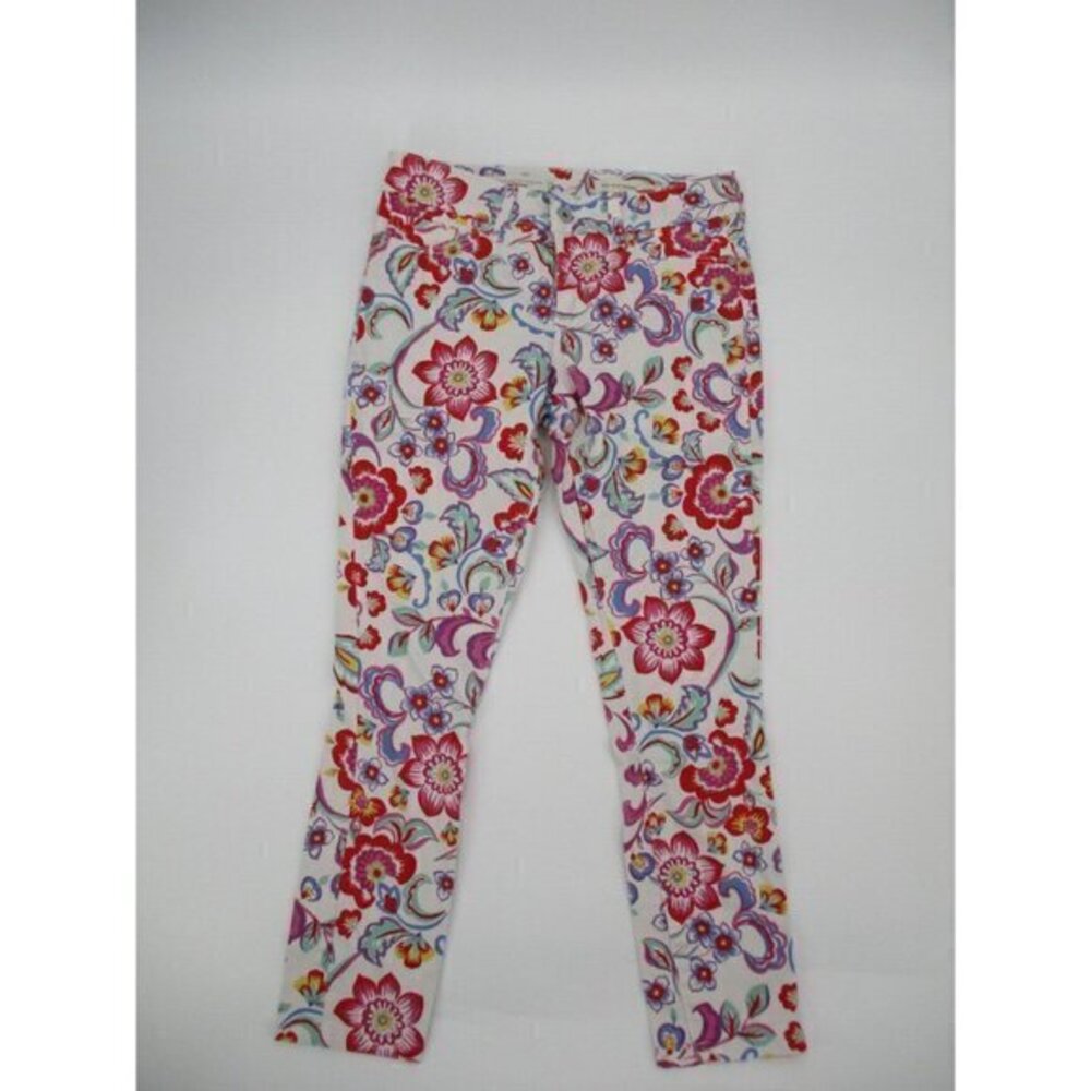 Pilcro and the Letterpress Womens Jeans 25 Mid Rise Skinny Floral Boho Multi
